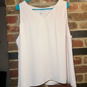 Nine West Light Pink V-Neck Tank Top XXL